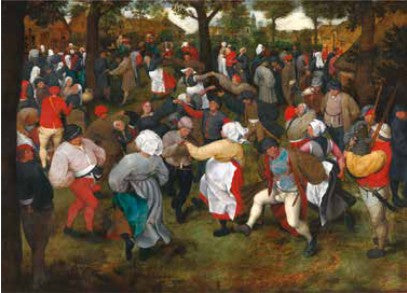 Pieter Brueghel il Vecchio, La danza nuziale, 1566 circa, olio su tavola, cm 117,2 x 165,5, Anversa, Royal Museum of Fine Arts